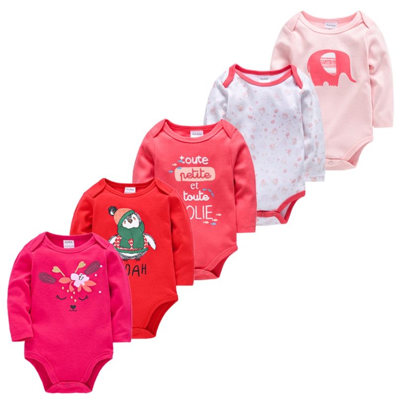 Long Sleeve Bodysuit Baby Girl Clothing 5PCS 3PCS Knitted Cotton New Born Baby Boy Bodysuits Ropa bebe Newborn Clothes Body bebe - Image 2