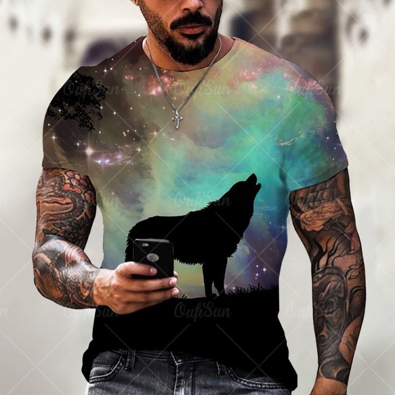 Lovers Wolf Printed T shirts Men 3d T-shirts Drop Ship Top Tee Short Sleeve Camiseta Round Neck Tshirt Fashion Casual Brand - Image 5