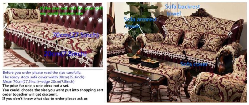 Luxurious Cushion Sofa Slipcover European Sectional Sofa Cover Couch Cover Loveseat Slipcover - Image 5