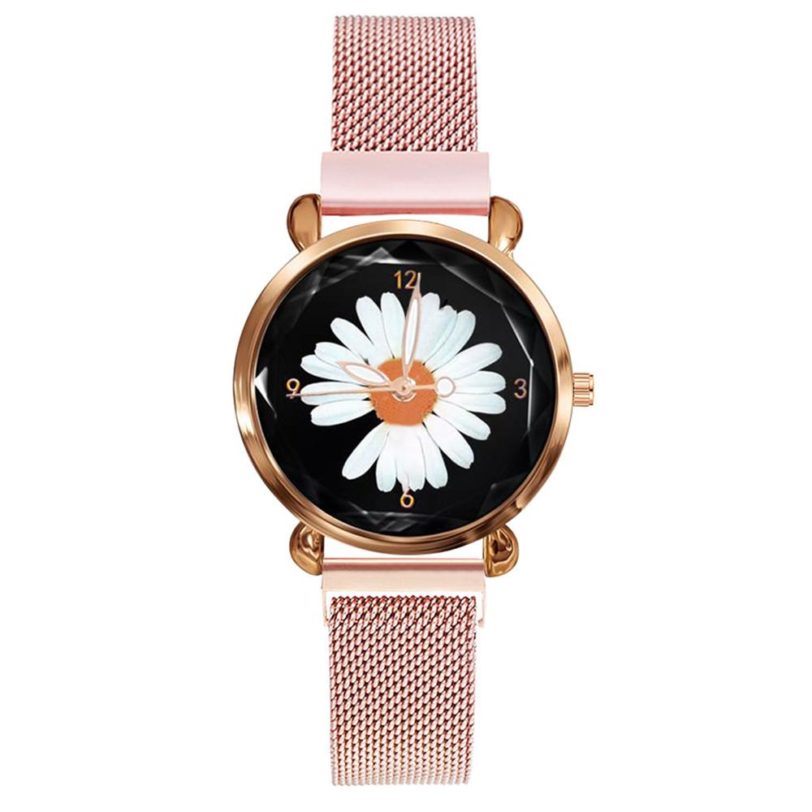 Luxury Fashion Small Daisies 2020 New Women Magnet Buckle Simplicity Watch Ladies Stainless Steel Quartz Watch Relogio Feminino - Image 3