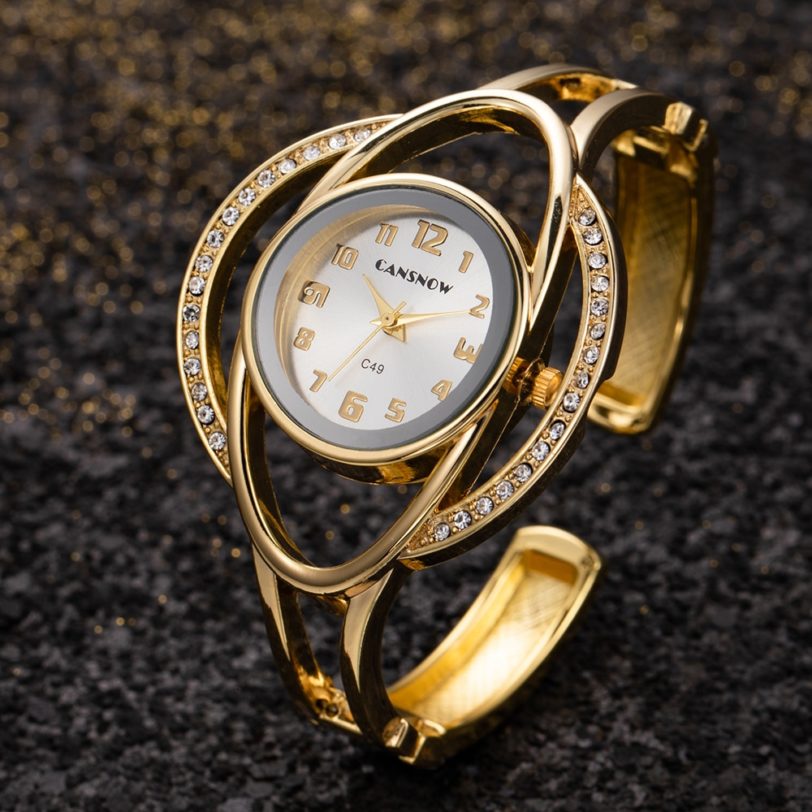 Luxury Women's Bracelet Watches Crystal Small Dial Fashion Quartz Watch Gold Silver Gift for Women Reloj Mujer - Image 2