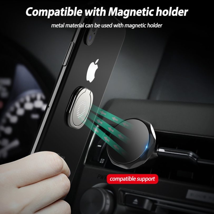 Luxury metal Mobile Phone Socket Holder Universal 360 Degree Rotation Finger Ring Holder Magnetic Car Bracket Stand Accessories - Image 3