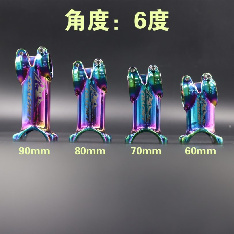 MTB Colorful Stem Alloy Mountain Road Bike Stem 6/17 Degree 60/70/80/90MM 80MM Steerer 31.8MM Bicycle Handlebar Rainbow Stem - Image 4