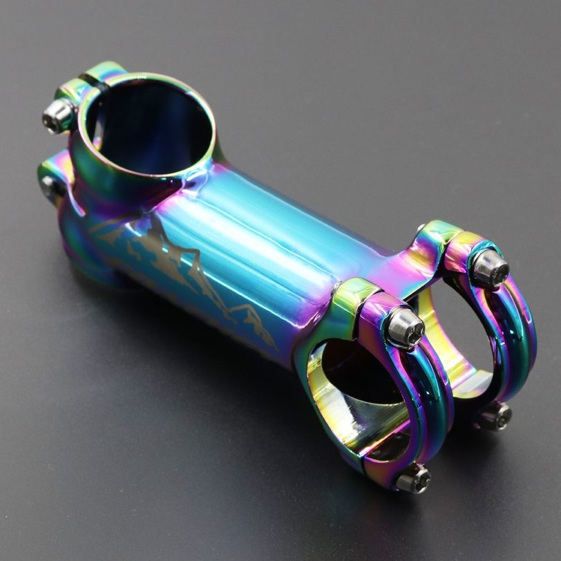 MTB Colorful Stem Alloy Mountain Road Bike Stem 6/17 Degree 60/70/80/90MM 80MM Steerer 31.8MM Bicycle Handlebar Rainbow Stem - Image 2