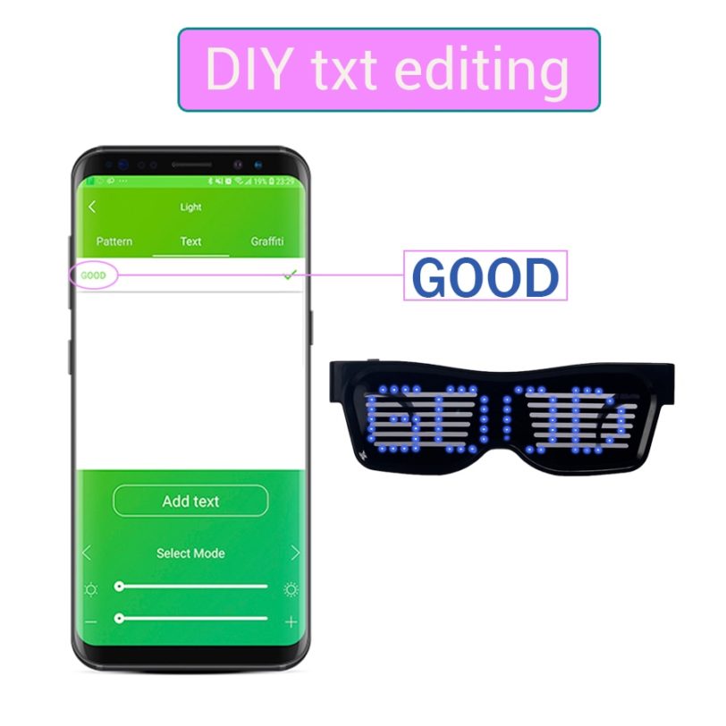 Magic Bluetooth LED Party Glasses APP Control Luminous Glasses EMD DJ Electric Syllables Glow Party Supplies Drop Shipping - Image 2