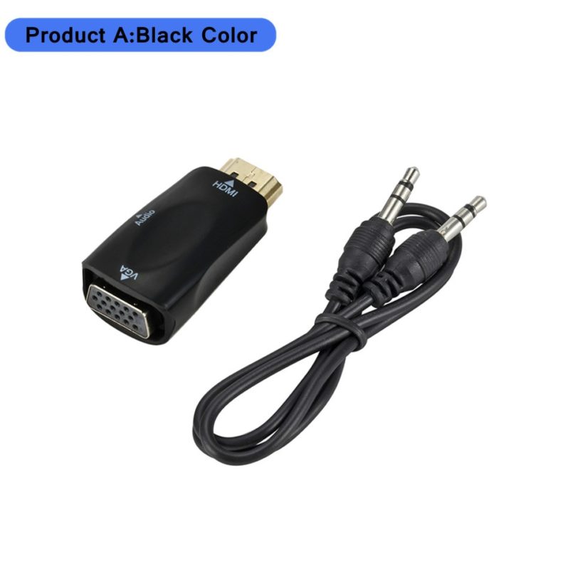 Male to Female HDMI-compatible to VGA Adapter HD 1080P Audio Cable Converter For PC Laptop TV Box Computer Display Projector - Image 5