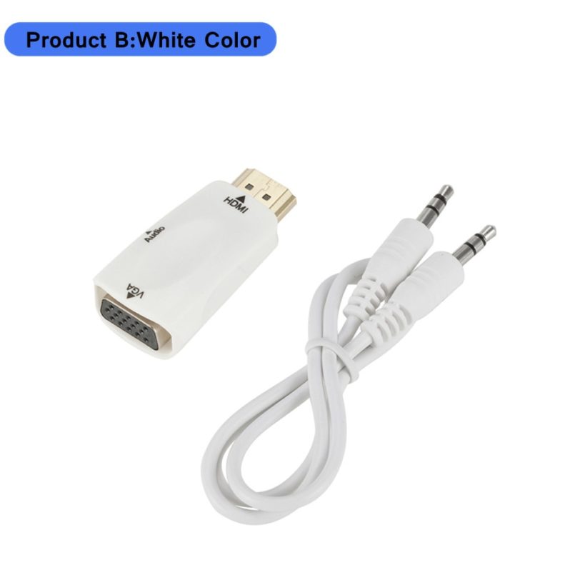 Male to Female HDMI-compatible to VGA Adapter HD 1080P Audio Cable Converter For PC Laptop TV Box Computer Display Projector - Image 6