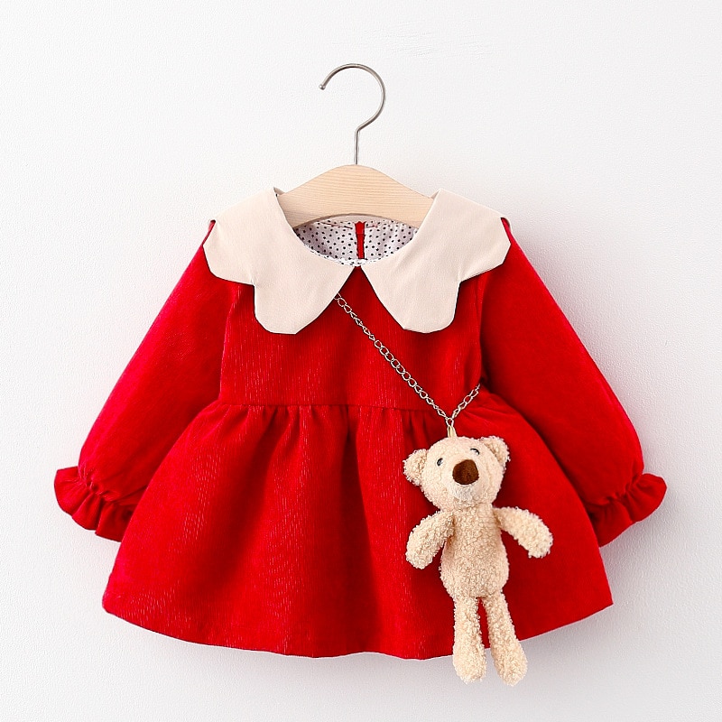 Melario Newborn Baby Girl Dress Spring Princess Dresses For Kids Dress Cartoon Baby Dress With Bag 1