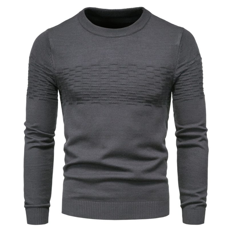 Men 2020 Winer New Casual Solid Thick wool Cotton Sweater Pullovers Men High Elasticity Fashion Slim Fit O-Neck Sweater Men - Image 2