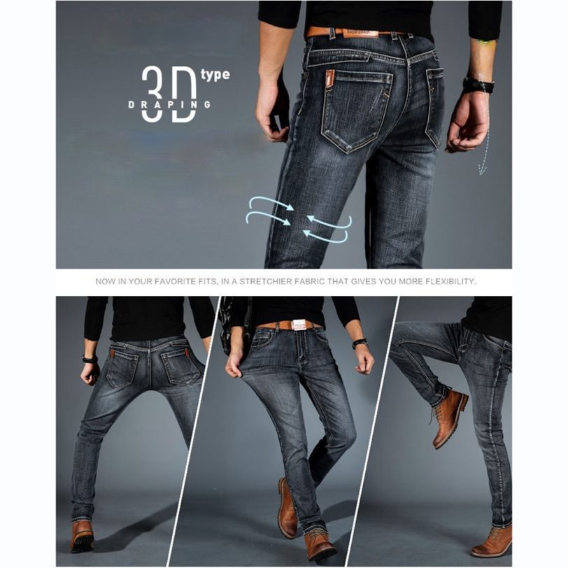 Men Classic Jeans Jean Homme Pantalones Hombre Men Soft Black Biker Masculino Denim Overall Men Pants mens jeans Denim Trousers - Image 6