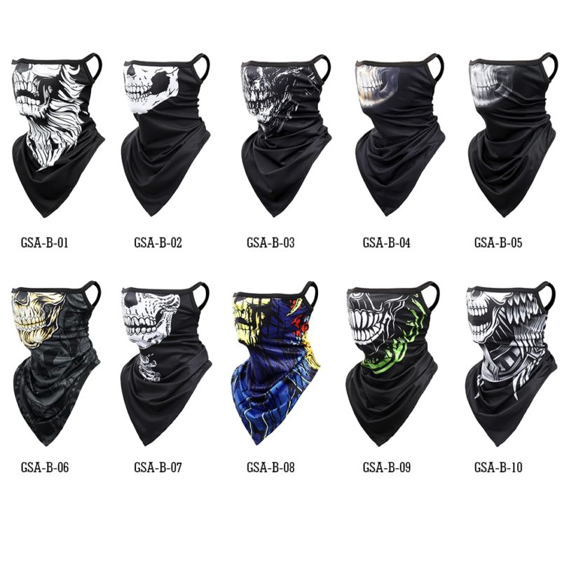 Men Summer Skull Bandana Hanging Ear Triangle Face Mask Cycling Hunting Hike Fishing Ski Sports Outdoor Neck Warmer Scarf Women - Image 6