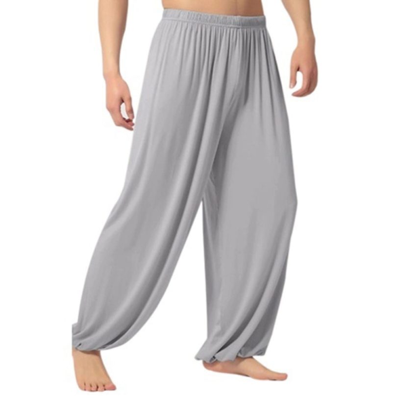 Men's Casual Solid Color Baggy Trousers Belly Dance Yoga Harem Pants Slacks Comfortable Simple Trousers for Male Loose - Image 5