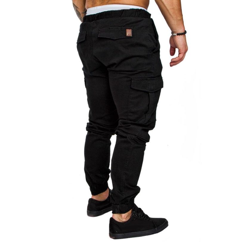 Men's Sweatpants Light Weight Pants Plus Size Men Casual Solid Color Waist Drawstring Multi Pockets Long Cargo Pants Weight Pan - Image 5