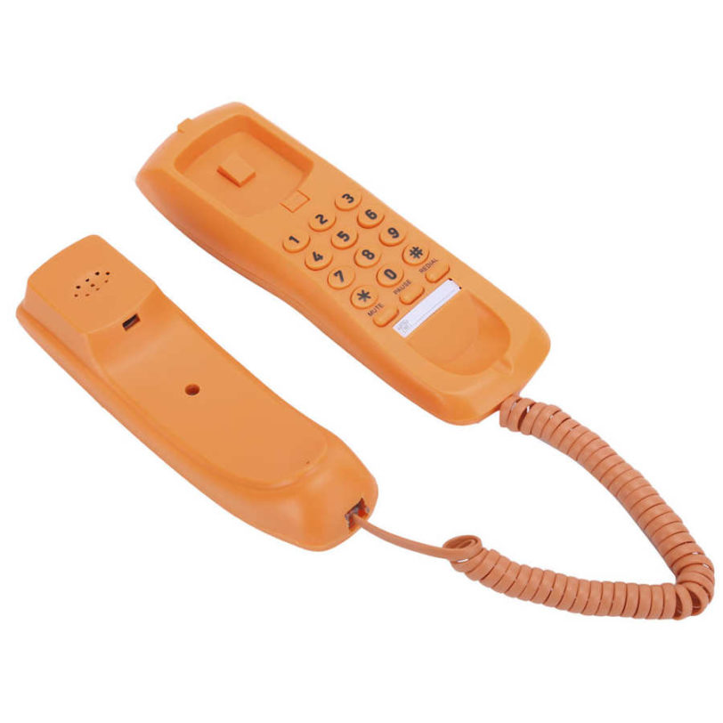 Mini Telephone Desktop Corded Landline Phone Wall Mounted Telephone Fixed Wired Phone for Home Hotel Office 4
