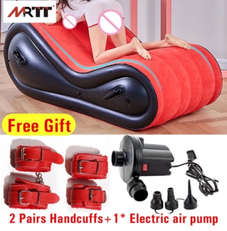 Modern Inflatable Air Sofa for Adult Couple Love Game Chair with 4 Handcuffs Beach Garden Outdoor 2