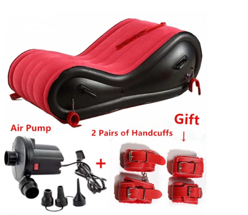 Modern Inflatable Air Sofa for Adult Couple Love Game Chair with 4 Handcuffs Beach Garden Outdoor 3