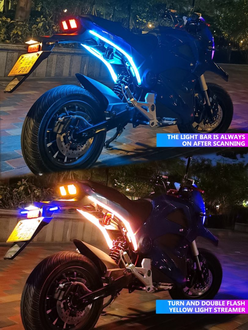 Motorcycle LED Scanning Flowing Water Turning Decorative Soft Light Modification Waterproof Colorful Motocross Moto Taillight 3