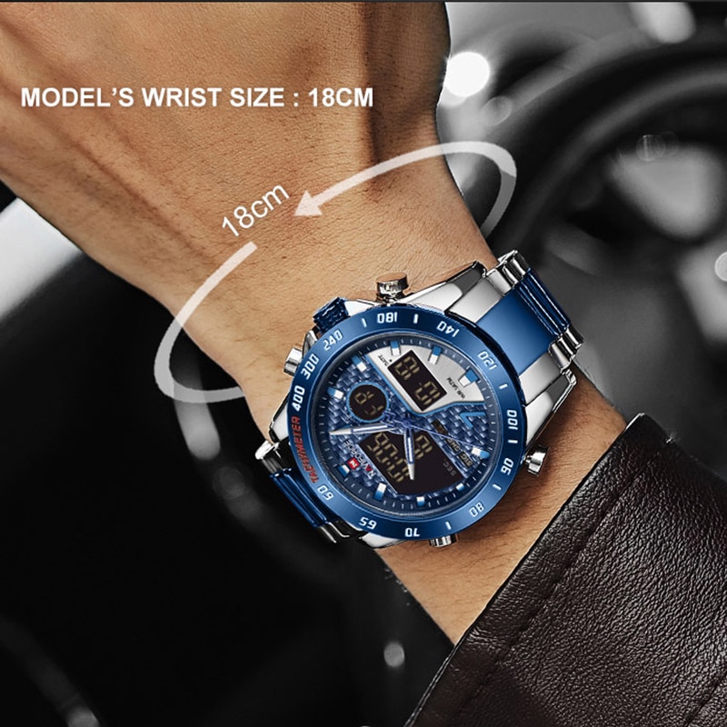 NAVIFORCE Luxury Brand Men s Wrist Watch Military Digital Sport Watches For Man Steel Strap Quartz 1