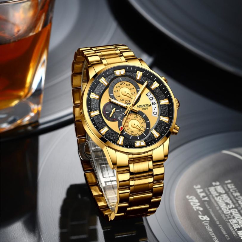 NIBOSI 2021 Fashion Mens Watches Top Brand Luxury Gold Clock Sports Chronograph Waterproof Quartz Watch Men Relogio Masculino - Image 3