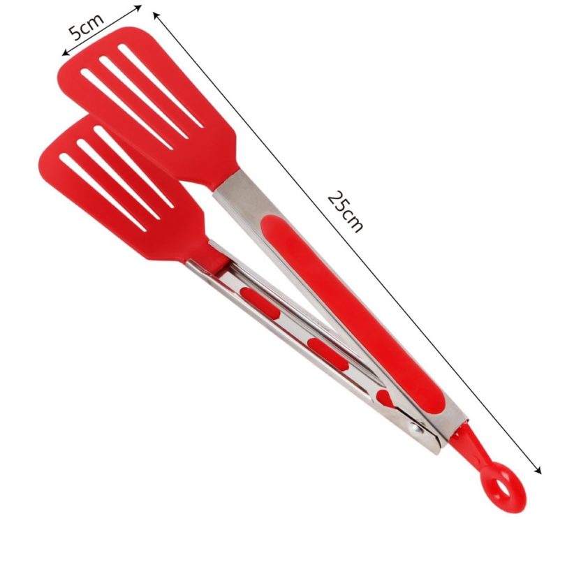 NICEYARD Non-Stick Kitchen Tong Stainless Steel Handle Food clamp Silicone Pizza Bread Steak Clip Utensil Salad Serving BBQ Tong - Image 6