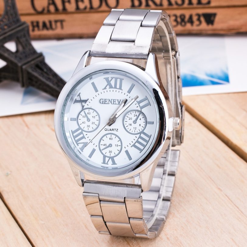 New Brand 3 Eyes Silver Geneva Casual Quartz Watch Women Stainless Steel Dress Watches Relogio Feminino Ladies Clock Hot Sale - Image 2