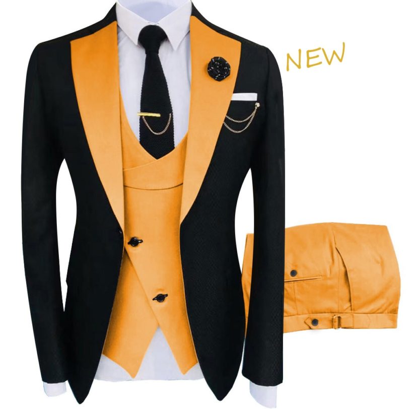 New Costume Homme Popular Clothing Luxury Party Stage Men's Suit Groomsmen Regular Fit Tuxedo 3 Peice Set Jacket Trousers Vest - Image 3