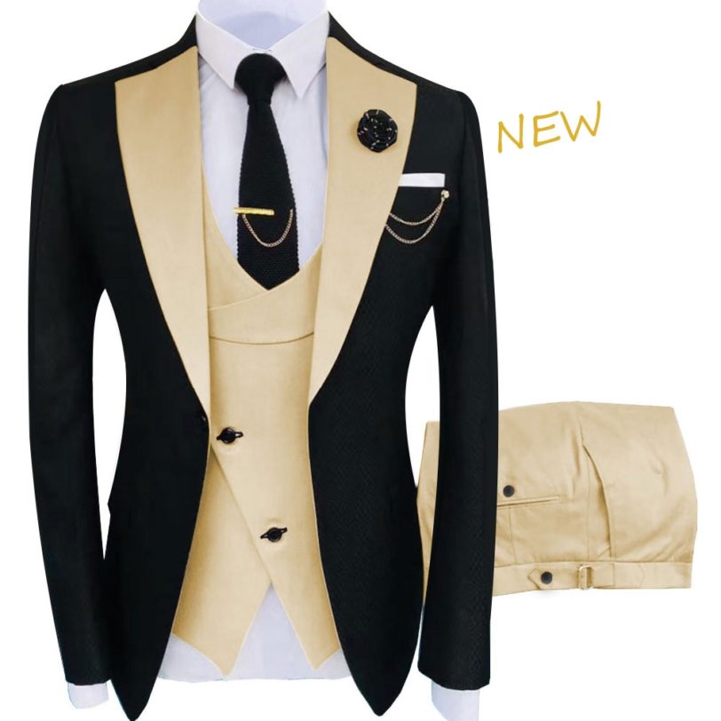 New Costume Homme Popular Clothing Luxury Party Stage Men's Suit Groomsmen Regular Fit Tuxedo 3 Peice Set Jacket Trousers Vest - Image 6