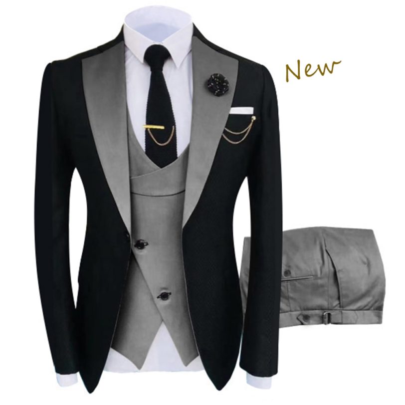 New Costume Homme Popular Clothing Luxury Party Stage Men's Suit Groomsmen Regular Fit Tuxedo 3 Peice Set Jacket Trousers Vest - Image 2