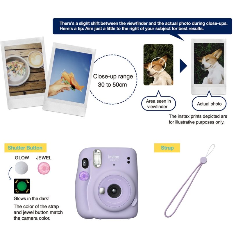 New Style Fujifilm Instax Mini 11 Instant Camera Blush Pink / Sky Blue / Charcoal Gray / Ice White / Lilac Purple 5 Colors - Image 5