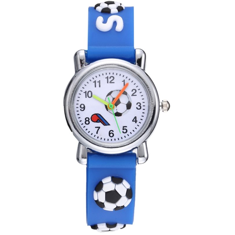New Stylish Cartoon Football Children Watches Silicone Strap Analog Quartz Wristwatch For Boys Students Hot Montre 1
