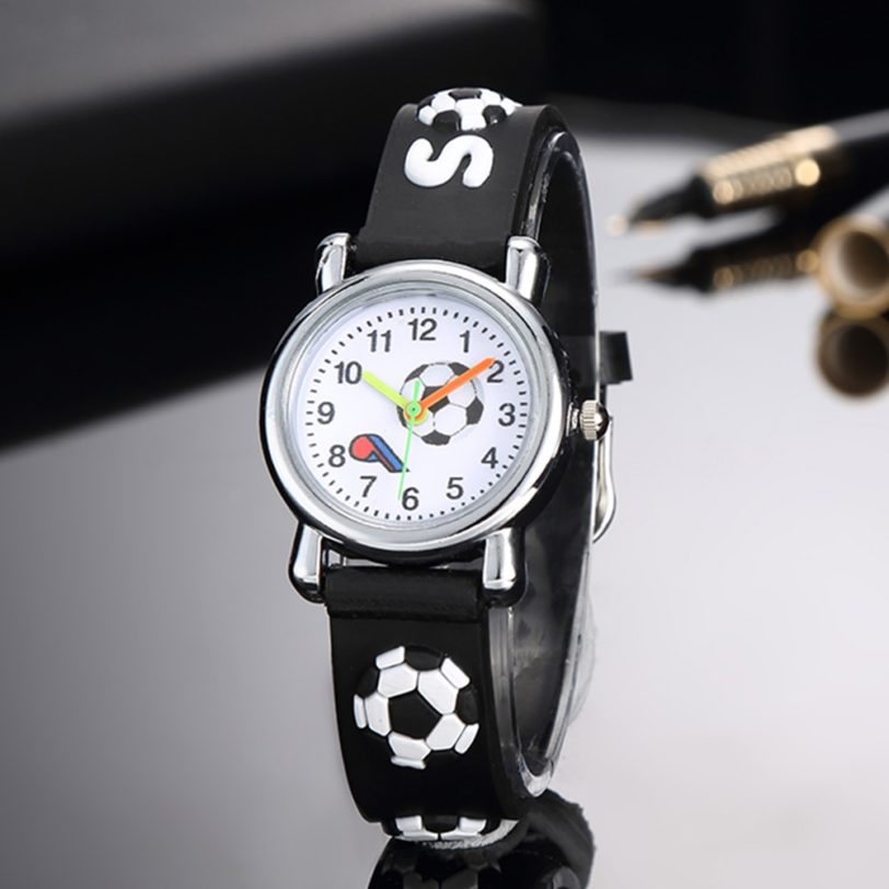 New Stylish Cartoon Football Children Watches Silicone Strap Analog Quartz Wristwatch For Boys Students Hot Montre 3
