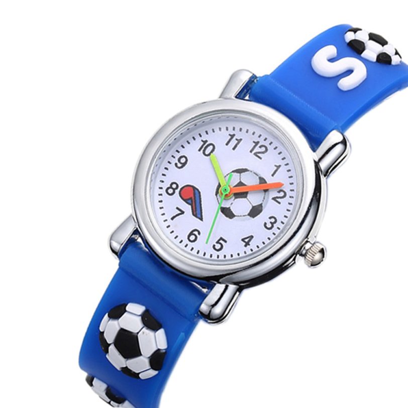 New Stylish Cartoon Football Children Watches Silicone Strap Analog Quartz Wristwatch For Boys Students Hot Montre