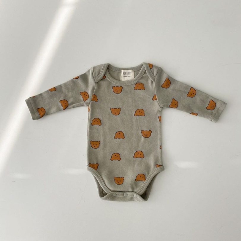 Newborn Baby Boys Long Sleeve Bodysuit Spring Autumn Cartoon Bear Print Clothes Toddler Casual Clothes Set Baby 2pc Outfits - Image 5