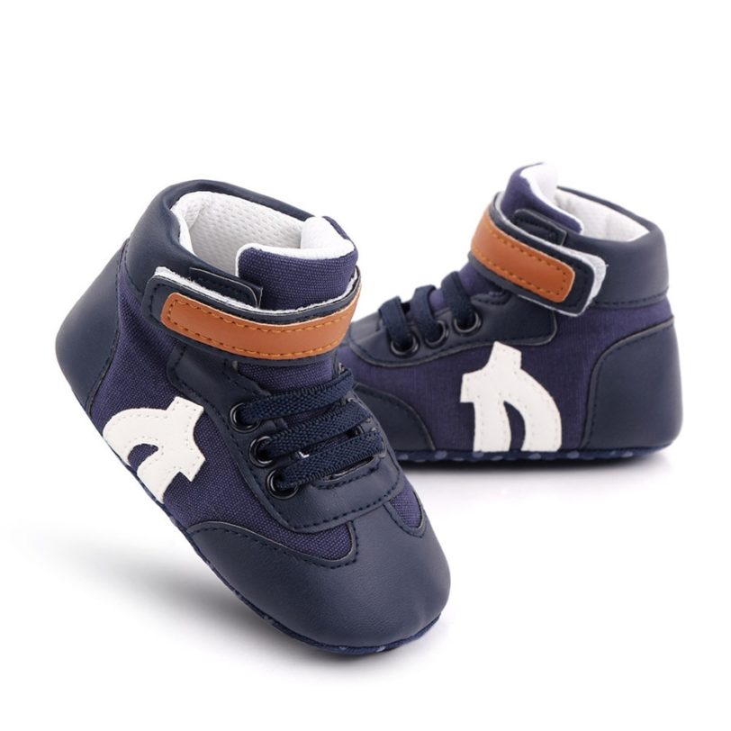 Newborn Baby Boys Shoes Pre-Walker Soft Sole Pram Shoes Canvas Sneakers Trainers Casual Shoes - Image 3