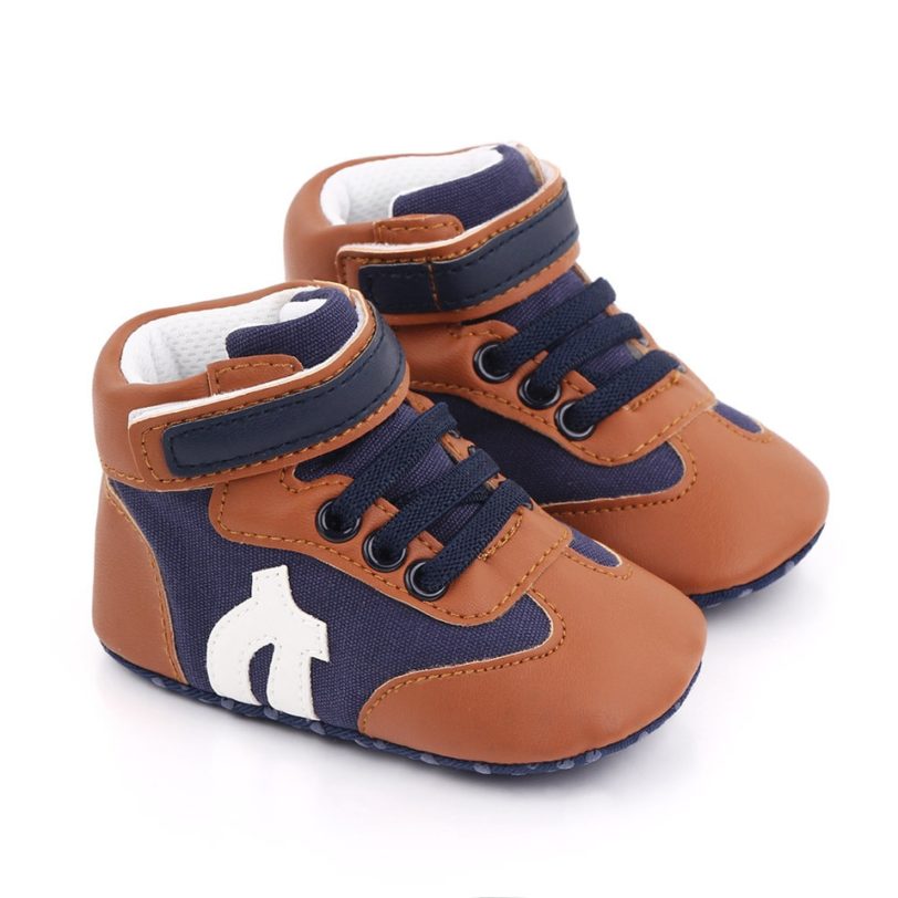 Newborn Baby Boys Shoes Pre-Walker Soft Sole Pram Shoes Canvas Sneakers Trainers Casual Shoes - Image 5