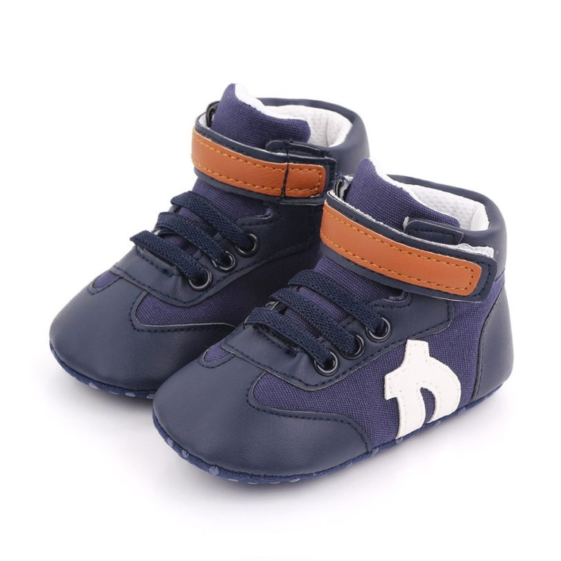 Newborn Baby Boys Shoes Pre-Walker Soft Sole Pram Shoes Canvas Sneakers Trainers Casual Shoes - Image 2