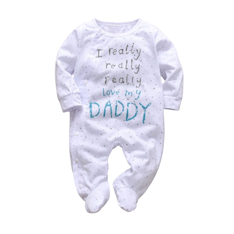 Newborn Infant Baby Boys Girls Romper Cotton Long Sleeve Family Daddy/Mummy Letter Jumpsuit Pajamas Clothes Outfits - Image 2