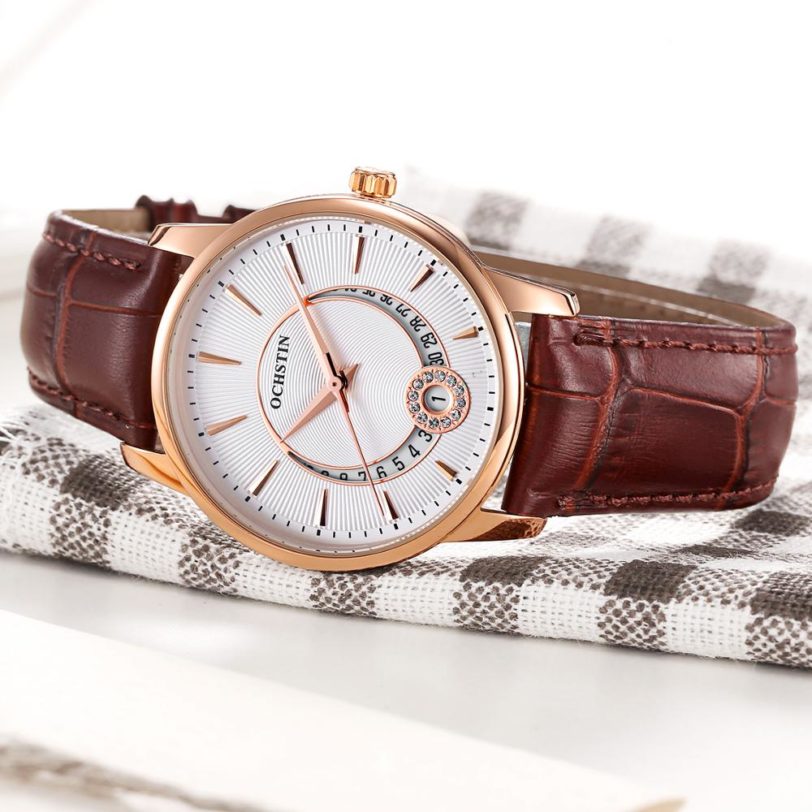 OCHSTIN Rose Gold Watch Women Quartz Watches Ladies Top Brand Luxury Female Wrist Watch Clock Leather Business Relogio Feminino - Image 2