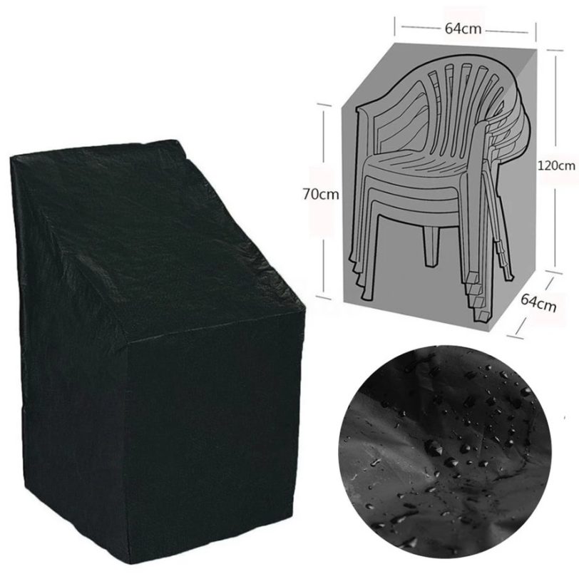 Outdoor garden terrace stackable chair dust cover storage bag furniture protection cover high quality waterproof and dustproof - Image 6