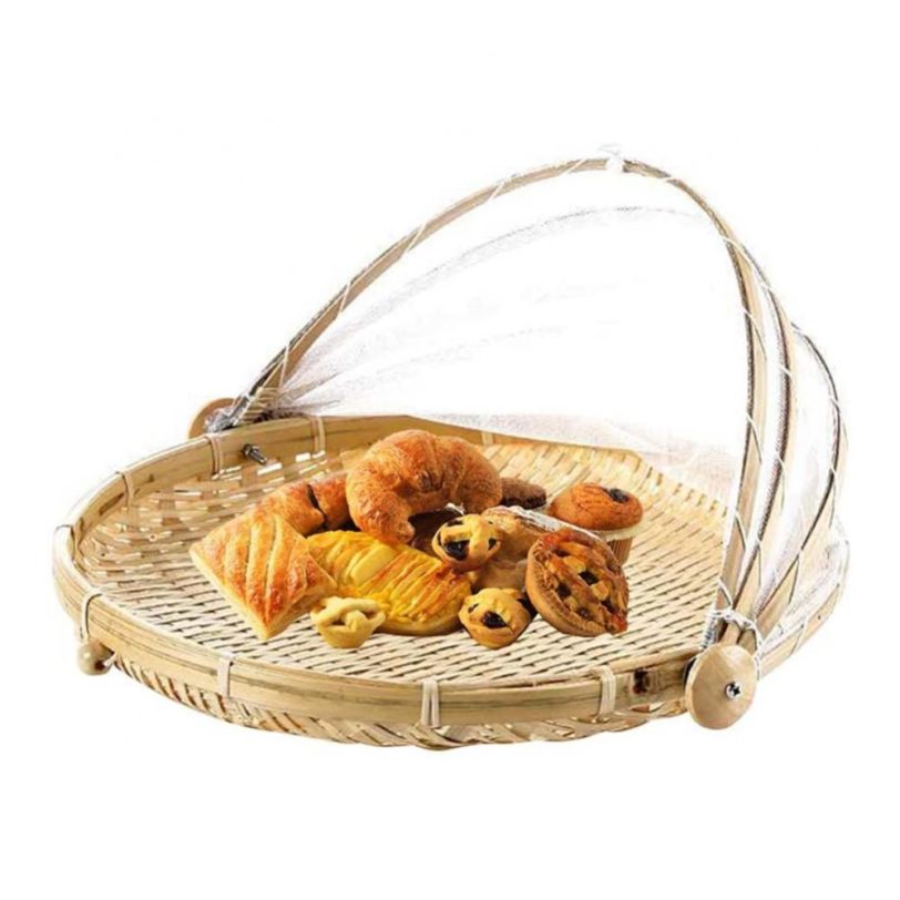 Picnic Basket Hand Made Wicker Bags Camping Shopping Storage Hamper with Lid Picnic Food Basket Woven Fruit Storage Basket - Image 3