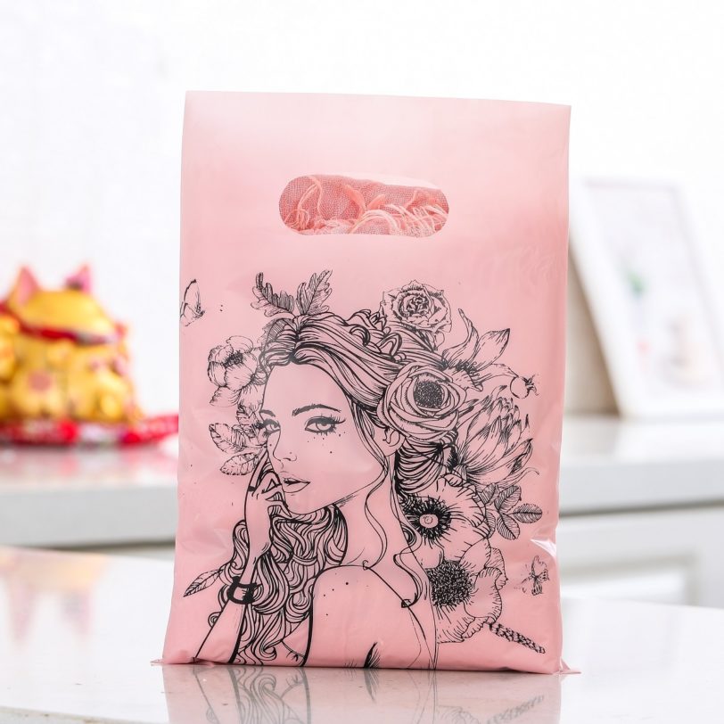 Plastic Bag Shopping Business Packaging Bag Poly Tote Bag Gift Pouch Free Shipping 100 Pack - Image 6