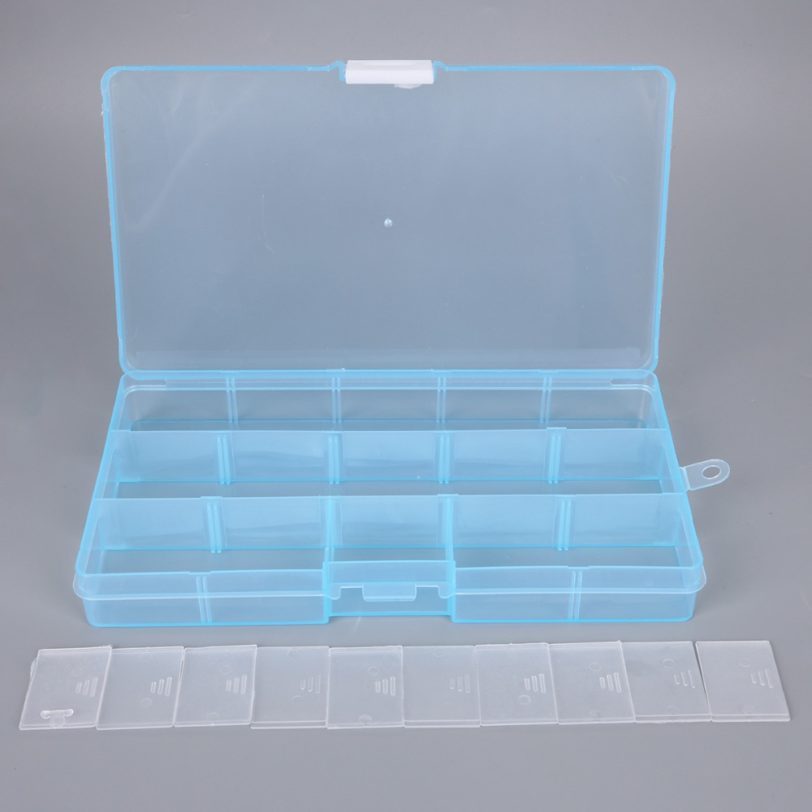 Plastic Storage Boxes 15 Slots Adjustable Packaging Transparent Tool Case Craft Organizer Box Jewelry Accessories - Image 3