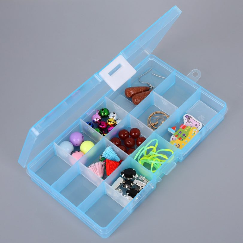 Plastic Storage Boxes 15 Slots Adjustable Packaging Transparent Tool Case Craft Organizer Box Jewelry Accessories - Image 5