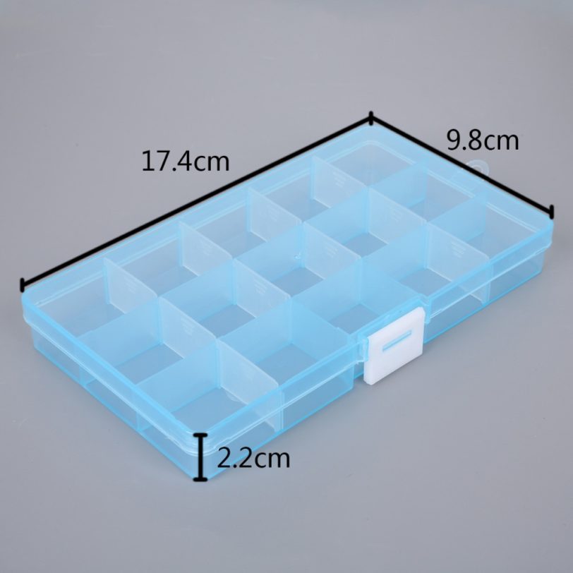 Plastic Storage Boxes 15 Slots Adjustable Packaging Transparent Tool Case Craft Organizer Box Jewelry Accessories - Image 2