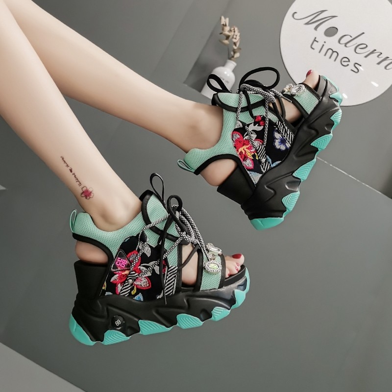 Platform Sandals Women Fashion Designer Height Increasing Ladies Sandal High Heels Wedges Shoes Woman Sport Beach 3