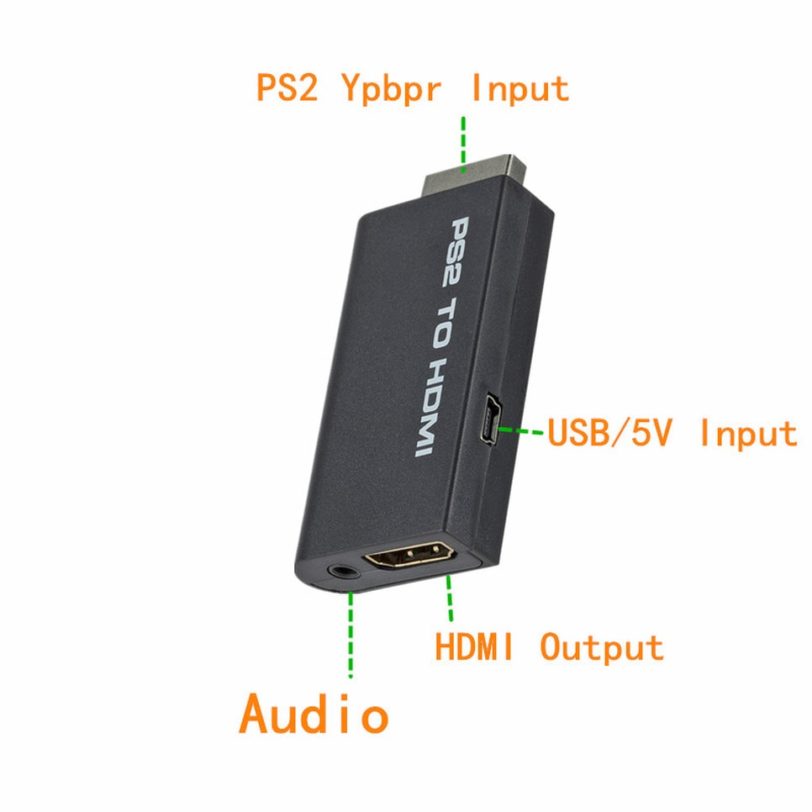 Portable PS2 to HDMI 480i/480p/576i Audio Video Converter with 3.5mm Audio Output Supports All PS2 Display Modes PS2 TO HDMI - Image 2