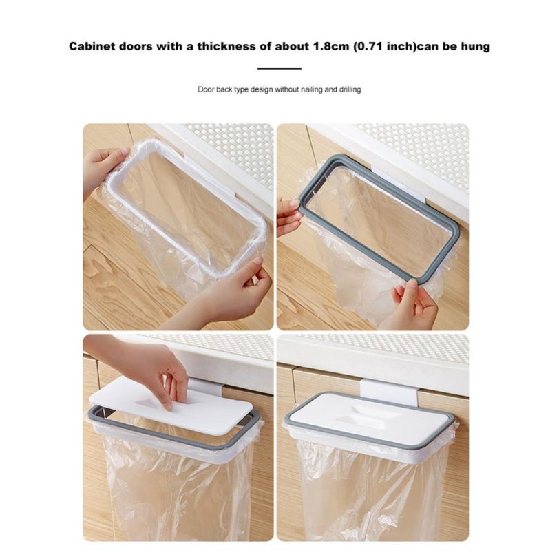 Portable Plastic Garbage Hanging Bag Kitchen Trash Storage Rack Bag Hook Scouring Pad Dry Shelf Holder Kitchen Organzier - Image 2