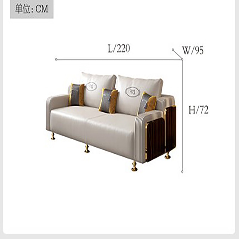 Postmodern light luxury full leather sofa first layer cowhide combination Italian villa high end luxury living