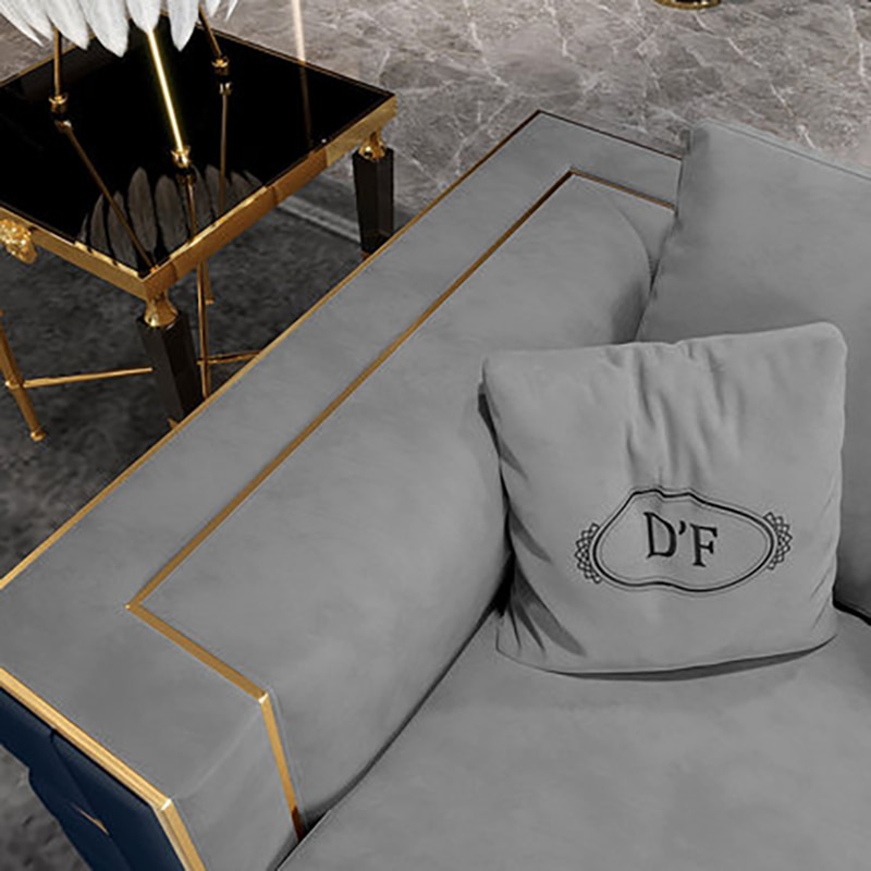Postmodern minimalist light luxury villa leather sofa combination Italian high end luxury Hong Kong style living 2