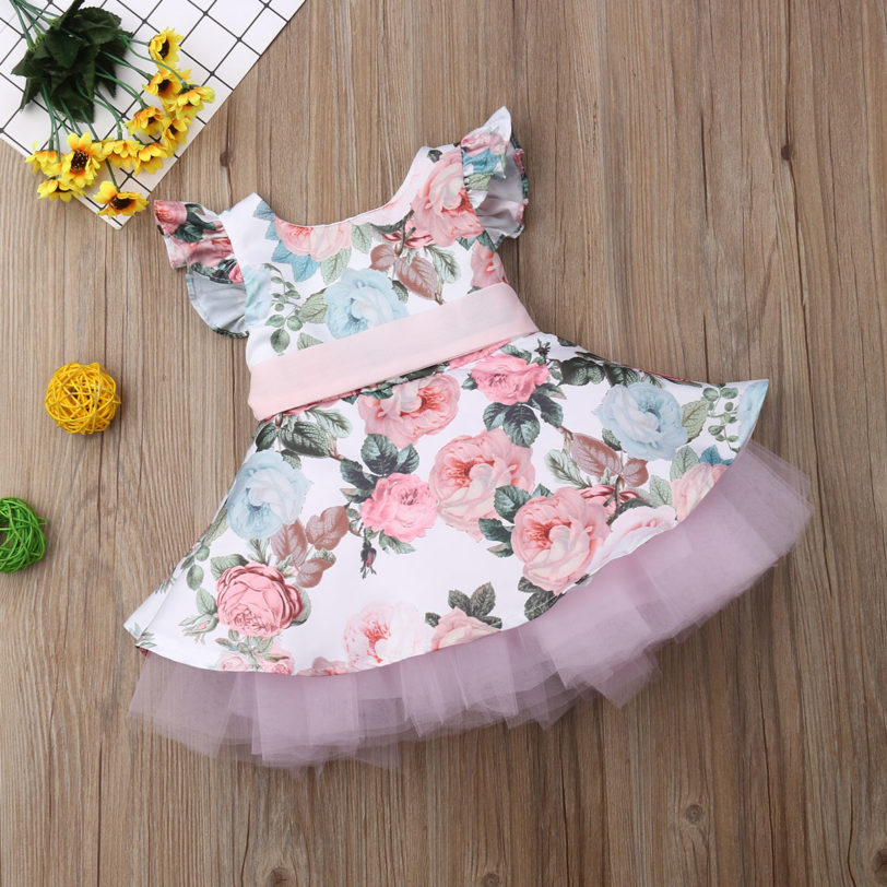 Princess Toddler Newborn Baby Girls Dress Flower Lace Tutu Party Wedding Birthday Dress For Girls Summer Baby Girl Clothing - Image 2